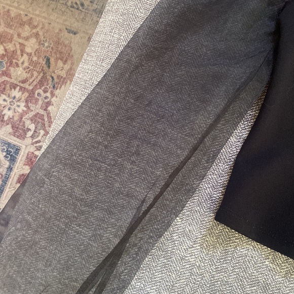 Women’s Dynamite black long sleeve top with sheer sleeves - Picture 3 of 4